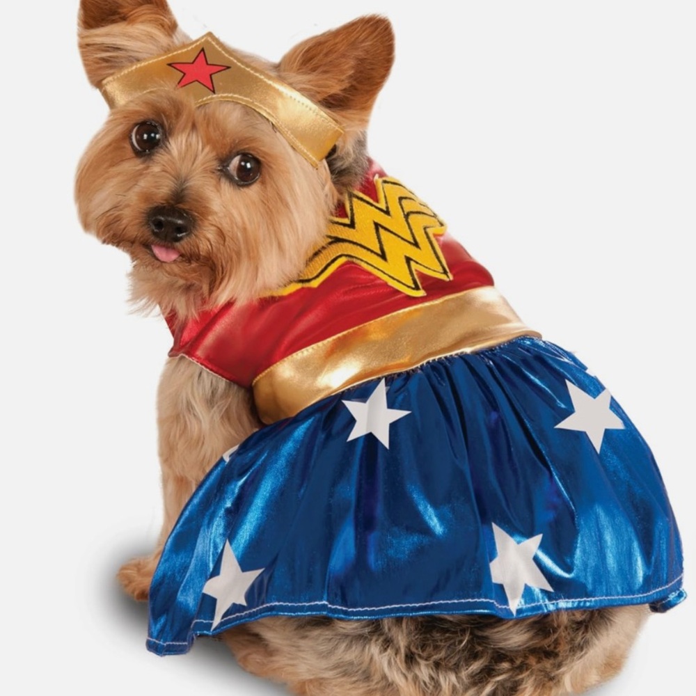 Dog Costume Wonder Woman Small Medium Halloween Superhero American Dress